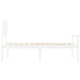 Letto per Anziani con Testiera Bianco 90x200 cm Legno Massello