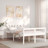 Letto per Anziani con Testiera Bianco 120x200 cm Legno Massello