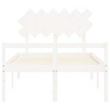 Letto per Anziani con Testiera Bianco 120x200 cm Legno Massello
