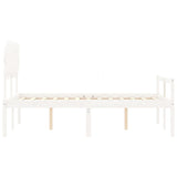 Letto per Anziani con Testiera Bianco 120x200 cm Legno Massello