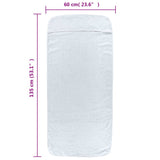 Asciugamani da Spiaggia 6 pz Bianchi 60x135 cm Tessuto 400 GSM