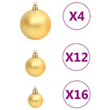 Set Palline di Natale 111 pz Oro in Polistirene