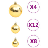 Set Palline di Natale 111 pz Oro in Polistirene