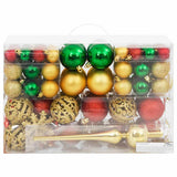 Set Palline di Natale 112 pz Rosso / Verde / Oro in Polistirene