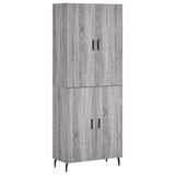 Credenza Grigio Sonoma 69,5x34x180 cm in Legno truciolato