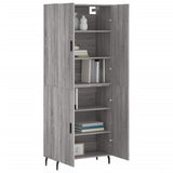 Credenza Grigio Sonoma 69,5x34x180 cm in Legno truciolato