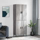 Credenza Grigio Sonoma 69,5x34x180 cm in Legno truciolato