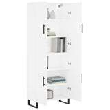 Credenza Bianca 69,5x34x180 cm in Legno truciolato