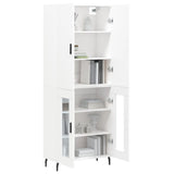 Credenza Bianca 69,5x34x180 cm in Legno truciolato