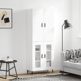 Credenza Bianca 69,5x34x180 cm in Legno truciolato