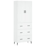 Credenza Bianca 69,5x34x180 cm in Legno truciolato