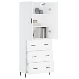 Credenza Bianca 69,5x34x180 cm in Legno truciolato