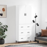 Credenza Bianca 69,5x34x180 cm in Legno truciolato