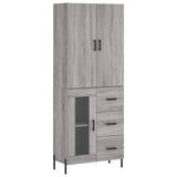 Credenza Grigio Sonoma 69,5x34x180 cm in Legno truciolato