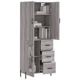 Credenza Grigio Sonoma 69,5x34x180 cm in Legno truciolato