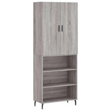 Credenza Grigio Sonoma 69,5x34x180 cm in Legno truciolato