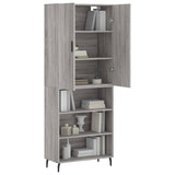Credenza Grigio Sonoma 69,5x34x180 cm in Legno truciolato