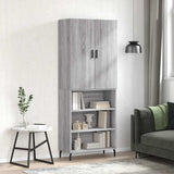 Credenza Grigio Sonoma 69,5x34x180 cm in Legno truciolato
