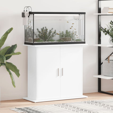 Supporto per Acquario Bianco 81x36x73 cm in Legno truciolato