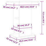 Supporto per Acquario 60,5x36x72,5 cm truciolato Bianco Lucido