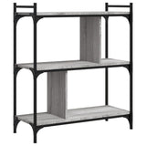 Libreria Grigio Sonoma 3 Ripiani 76x32x88 cm Legno truciolato