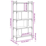 Libreria Rovere Sonoma 5 Ripiani 76x32x158 cm Legno truciolato