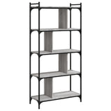 Libreria Grigio Sonoma 5 Ripiani 76x32x158 cm Legno truciolato