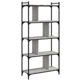 Libreria Grigio Sonoma 5 Ripiani 76x32x158 cm Legno truciolato