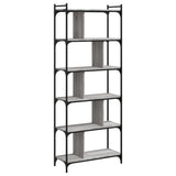 Libreria Grigio Sonoma 6 Ripiani 76x32x192 cm Legno truciolato