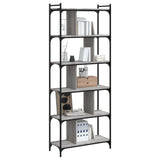 Libreria Grigio Sonoma 6 Ripiani 76x32x192 cm Legno truciolato