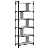 Libreria Grigio Sonoma 6 Ripiani 76x32x192 cm Legno truciolato