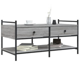 Tavolino da Salotto Grigio Sonoma 99x50x50 cm Legno truciolato