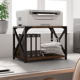 Supporto Stampante 2Piani Rovere Marrone 44x26x31,5 truciolato