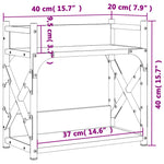 Supporto per Stampante 2 Livelli Nero 40x20x40 cm truciolato
