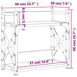 Supporto per Stampante 2 Livelli Nero 40x20x40 cm truciolato
