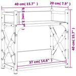 Supporto Stampante 2 Piani Grigio Sonoma 40x20x40cm truciolato