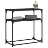 Tavolino Consolle Nero 75x35,5x75 cm in Legno truciolato