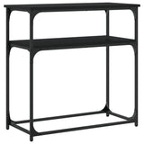 Tavolino Consolle Nero 75x35,5x75 cm in Legno truciolato