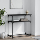 Tavolino Consolle Nero 75x35,5x75 cm in Legno truciolato
