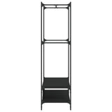 Appendiabiti con Scaffali Nero in Legno truciolato
