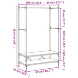 Appendiabiti con Scaffali Grigio Sonoma in Legno truciolato