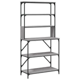 Scaffale Cucina 6 Ripiani Grigio Sonoma 90x40x180cm truciolato