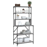 Scaffale Cucina 6 Ripiani Grigio Sonoma 90x40x180cm truciolato
