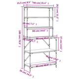 Scaffale Cucina 6 Ripiani Grigio Sonoma 90x40x180cm truciolato