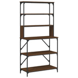 Scaffale Cucina 6Ripiani Rovere Marrone 90x40x180cm truciolato