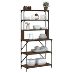 Scaffale Cucina 6Ripiani Rovere Marrone 90x40x180cm truciolato