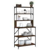 Scaffale Cucina 6Ripiani Rovere Marrone 90x40x180cm truciolato