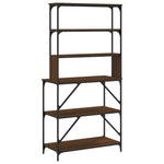 Scaffale Cucina 6Ripiani Rovere Marrone 90x40x180cm truciolato