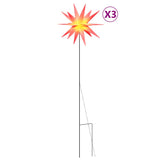 Luci di Natale con Picchi e LED 3 pz Pieghevoli Rosse 35 cm