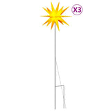 Luci di Natale con Picchi e LED 3 pz Pieghevoli Gialle 35 cm